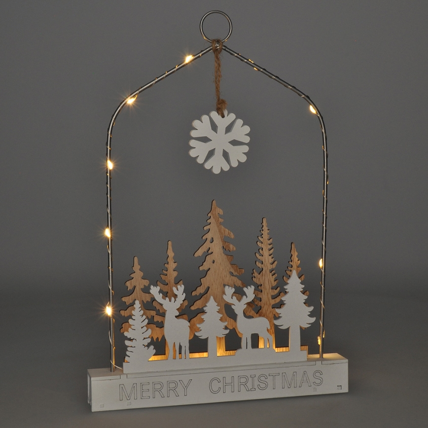 LED Kerst Decoratie LED/2xAA bos met rendieren