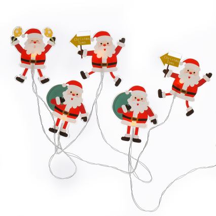 LED kerstsnoer met zuignapjes 6xLED/2xAA 1,2m warm wit santa