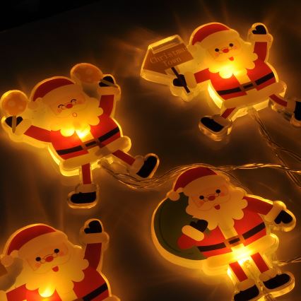 LED kerstsnoer met zuignapjes 6xLED/2xAA 1,2m warm wit santa