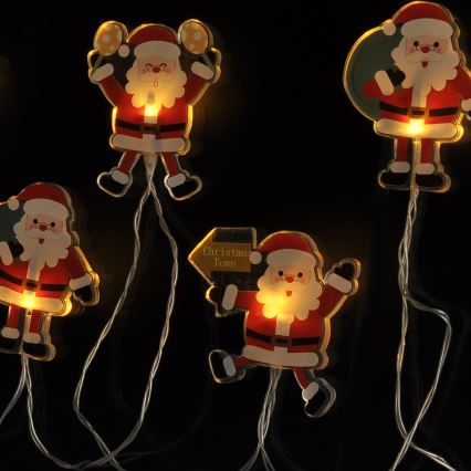 LED kerstsnoer met zuignapjes 6xLED/2xAA 1,2m warm wit santa