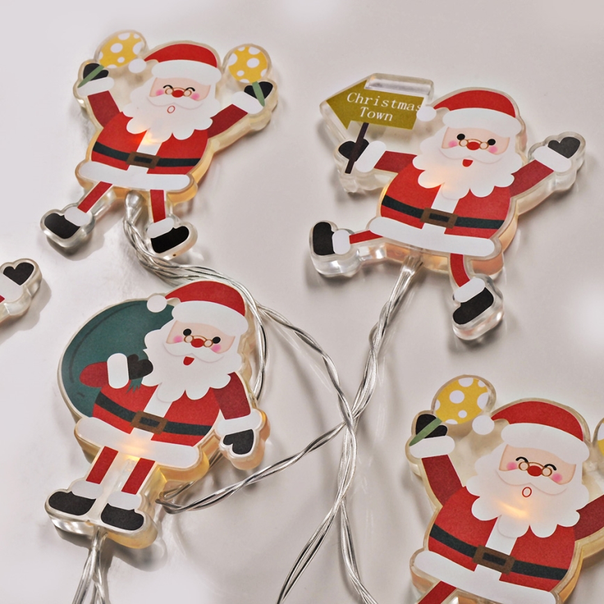 LED-lichtsnoer met zuignappen 6xLED/2xAA 1,2m warm wit Santa