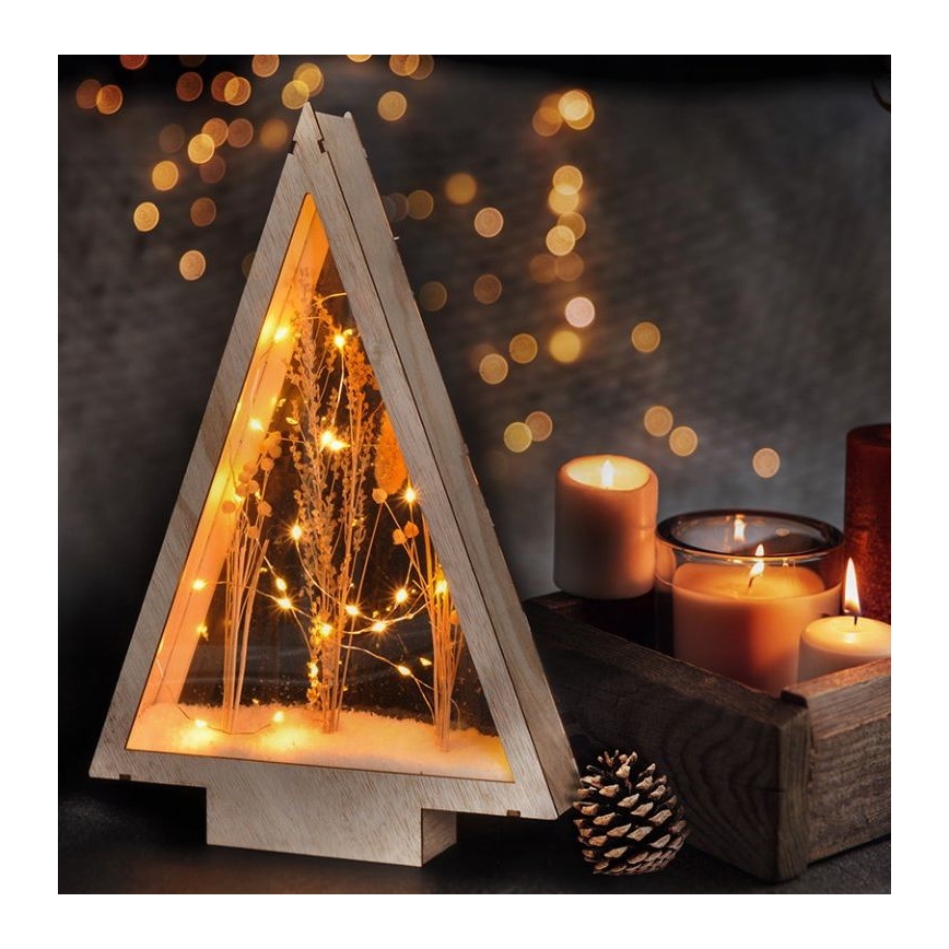 LED Kerstversiering LED/2xAA winterbloemen bedekt met sneeuw