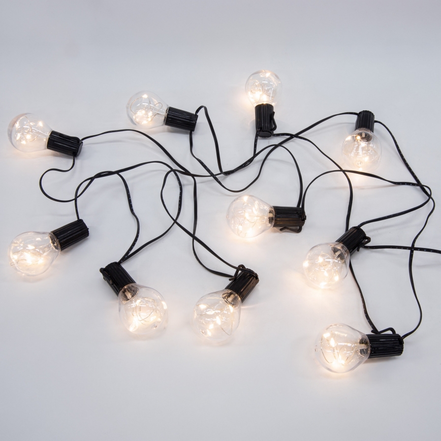 LED buitenlichtslinger GIRLANDA 10xLED/3xAA 3m IP44 warm wit