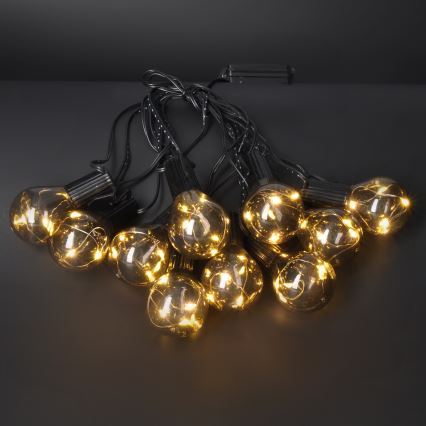LED buitenlichtslinger GIRLANDA 10xLED/3xAA 3m IP44 warm wit