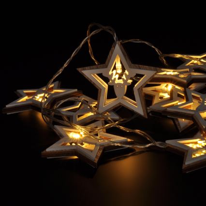 LED-lichtsnoer 10xLED/2xAA 1,8 m warm wit