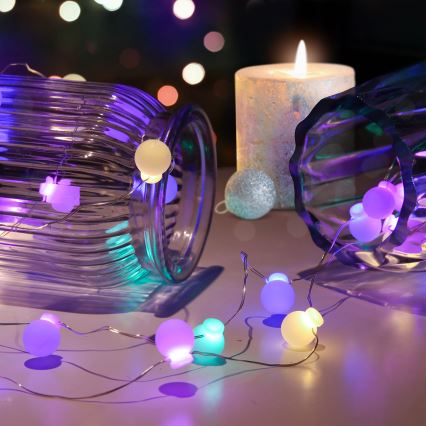 LED Kerst lichtsnoer 20xLED/2xAA 2,3 m Meerdere kleuren