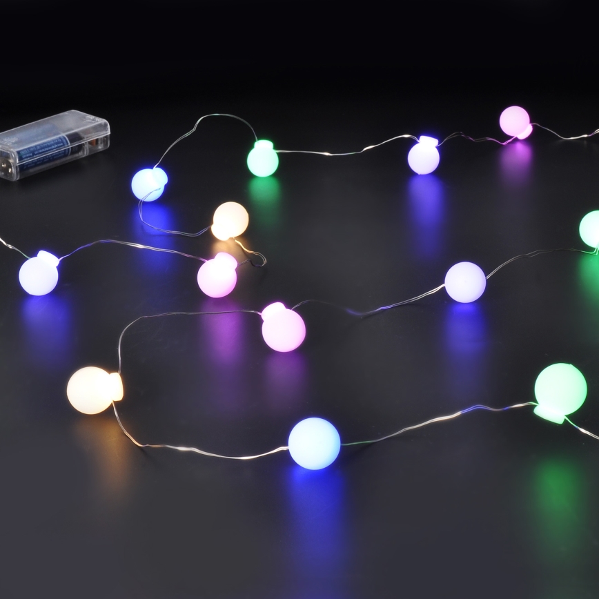 LED kerstsnoer 40xLED/2xAA 4,3 m meerkleurig
