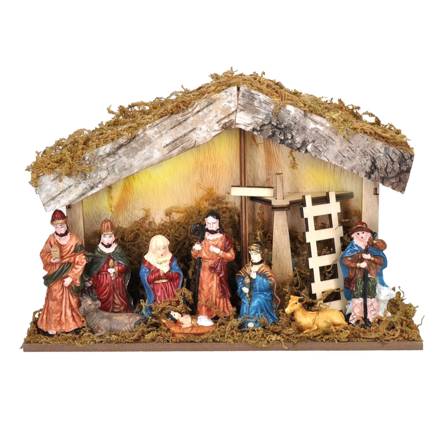 LED Kerstversiering LED/2xAA/warm wit kerststal