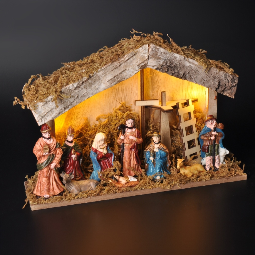 LED Kerstversiering LED/2xAA/warm wit kerststal