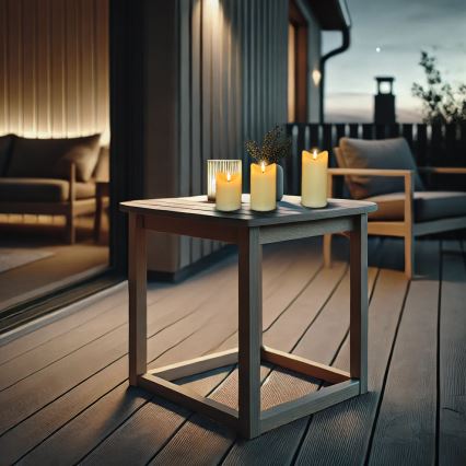 SET 3x LED Kaars van natuurlijke was LED/3xAAA/warm wit