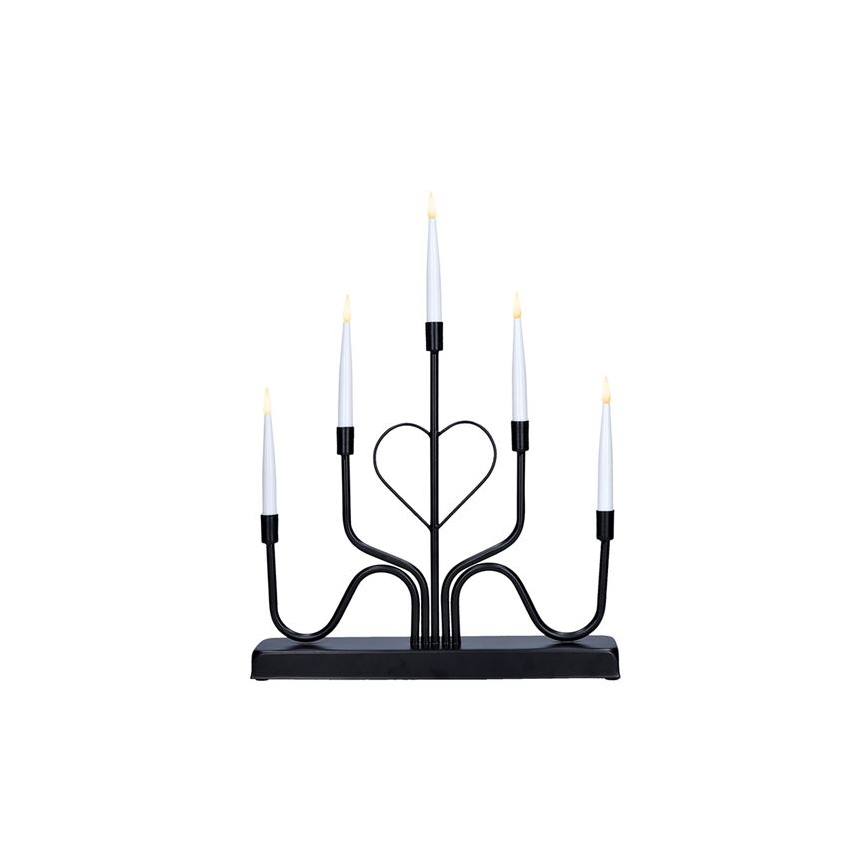 LED kerstkandelaar 5xLED/2xAA warm wit