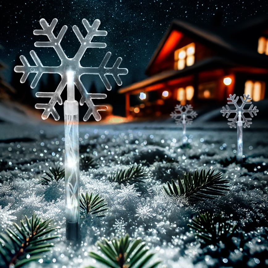 SET 5x LED Buiten Kerstmis lamp LED/3xAA/koud wit IP44