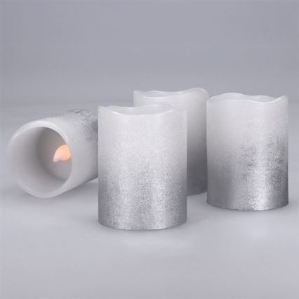 Set van 4 LED-kaarsen van natuurlijke was LED/1xCR2032 warm wit