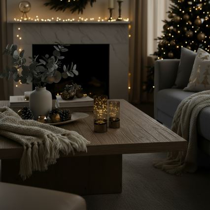 Set van 2 LED-kerstlampjes 20xLED+10xLED/2xAA+3xAA warm wit