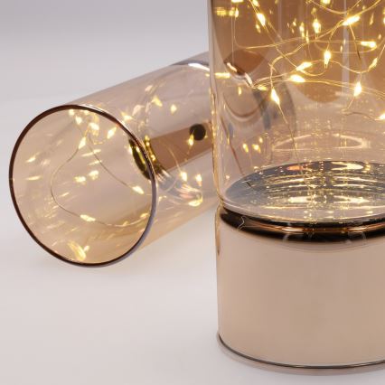 Set van 2 LED-kerstlampjes 20xLED+10xLED/2xAA+3xAA warm wit