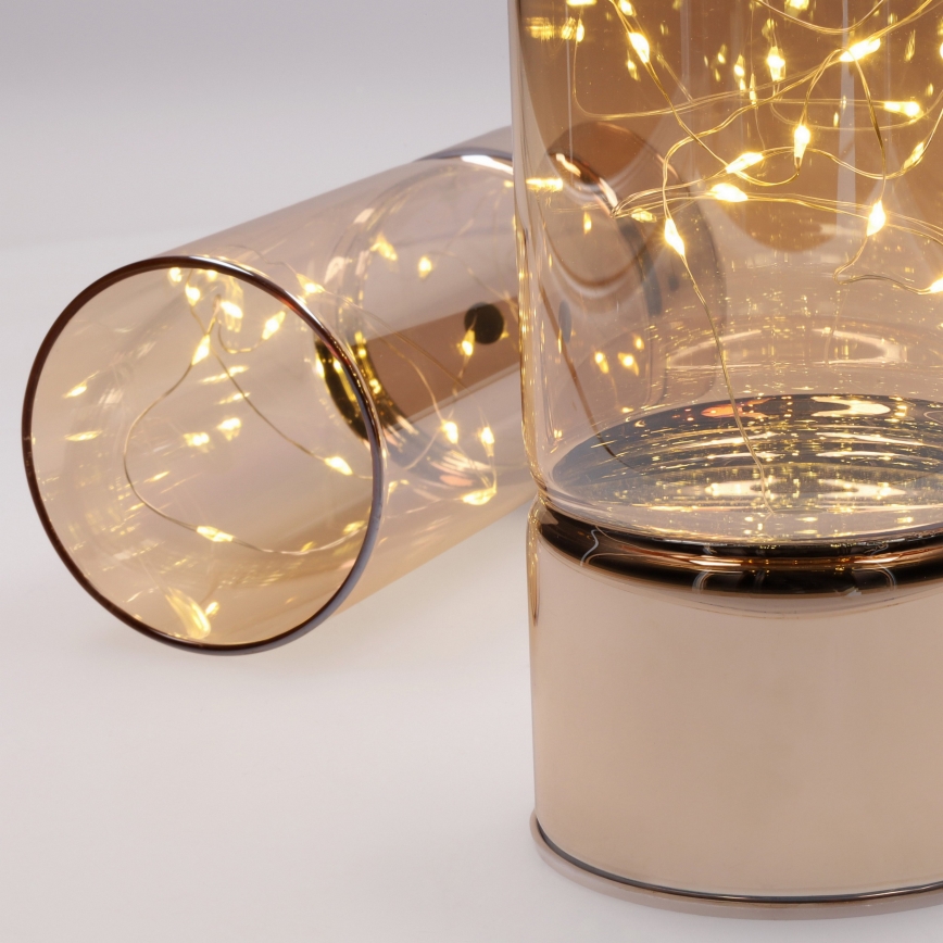 Set van 2 LED-kerstlampjes 20xLED+10xLED/2xAA+3xAA warm wit