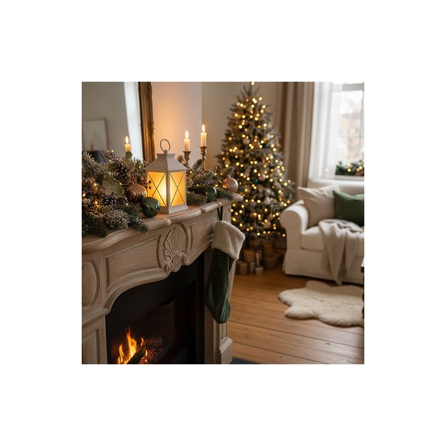 LED kerstlantaarn LED/2xAA warm wit