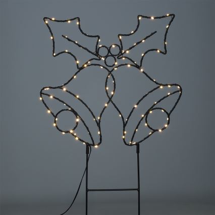 LED buiten kerstdecoratie 100x LED / 3xAA, IP44, warm wit, belletjes