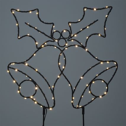 LED buiten kerstdecoratie 100x LED / 3xAA, IP44, warm wit, belletjes