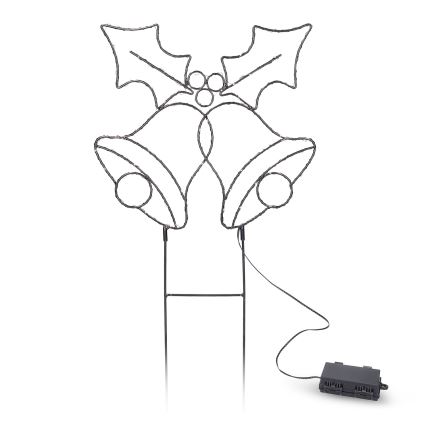 LED buiten kerstdecoratie 100x LED / 3xAA, IP44, warm wit, belletjes