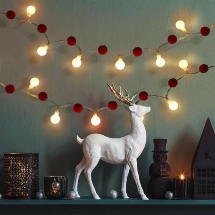 LED kerstverlichting 20xLED/2xAA 1,8 m warm wit