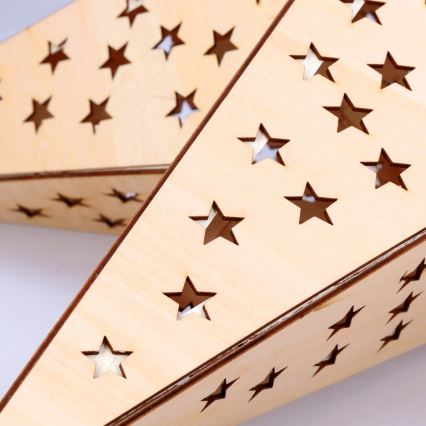 LED kerstdecoratie 20xLED/2xAA warm wit beige ster