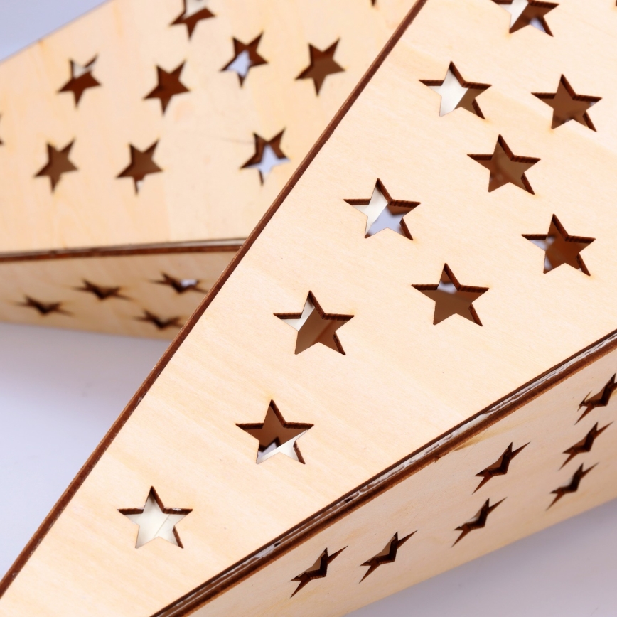 LED kerstdecoratie 20xLED/2xAA warm wit beige ster