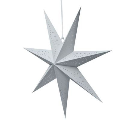 LED kerstdecoratie 20xLED/2xAA warm wit zilveren ster