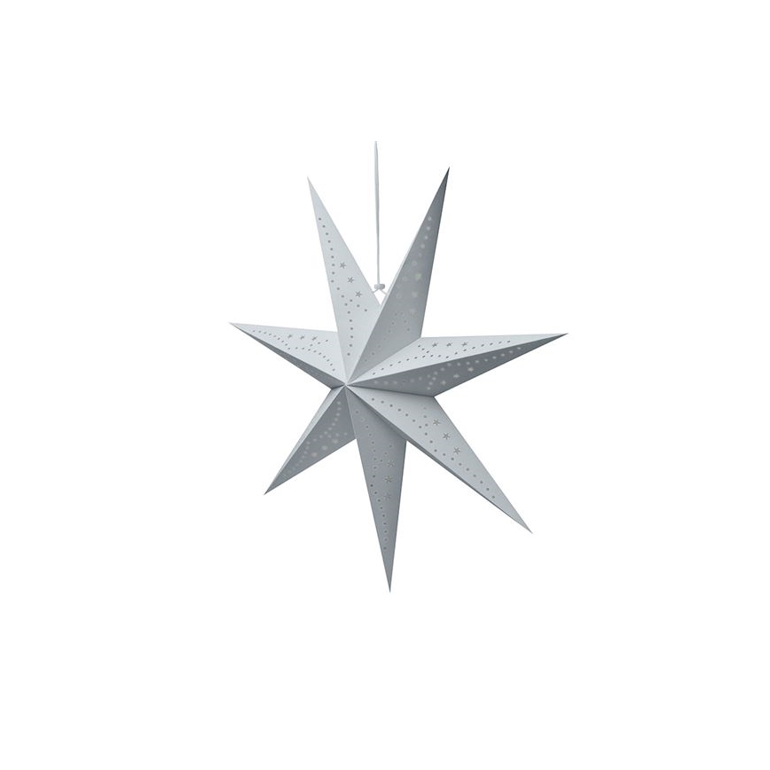 LED kerstdecoratie 20xLED/2xAA warm wit zilveren ster