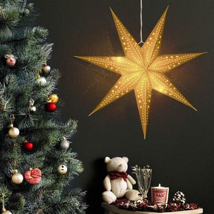 LED Kerstdecoratie 20xLED/2xAA warm wit gouden ster