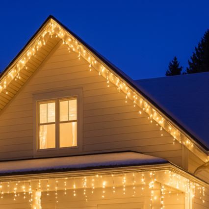 LED buitengordijn 360xLED/8 functies 15m IP44 warm wit