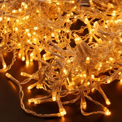 LED buiten kerstgordijn 360xLED/8 functies 15m IP44 warm wit