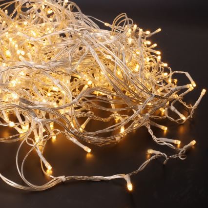 LED buiten kerstgordijn 360xLED/8 functies 15m IP44 warm wit