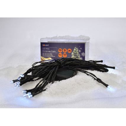 LED Kerst Lichtketting 20xLED/3xAA 3,3m koud wit