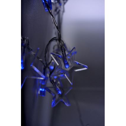 LED Kerst Lichtketting 10xLED/2xAA 2,5m blauw