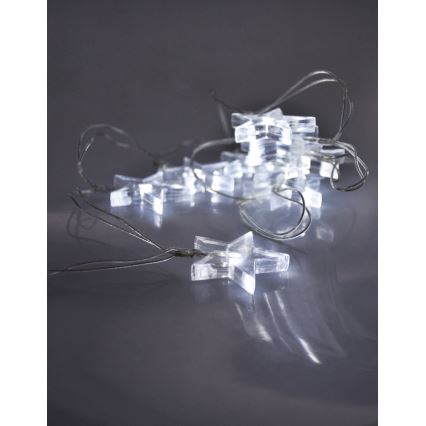 LED Kerst Lichtketting 10xLED/2xAA 2,5m koud wit