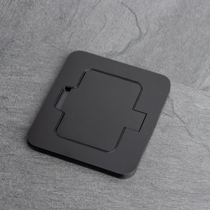 Buiten inbouw vloer stopcontact IP55 zwart rechthoekig
