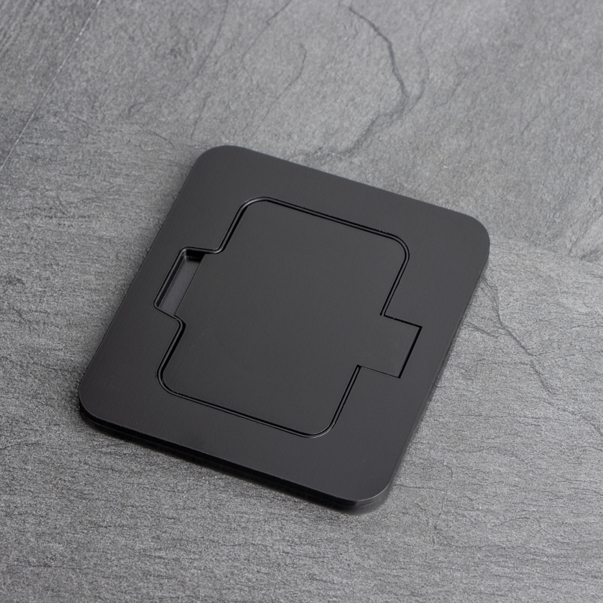 Buiten inbouw vloer stopcontact IP55 zwart rechthoekig