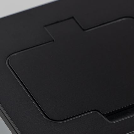 Buiten inbouw vloer stopcontact IP55 zwart rechthoekig