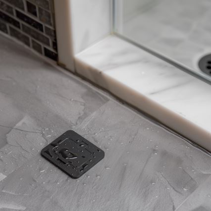 Buiten inbouw vloer stopcontact IP55 zwart rechthoekig