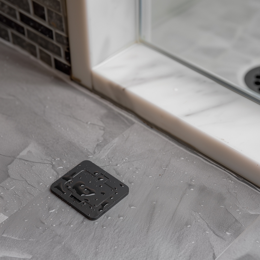 Buiten inbouw vloer stopcontact IP55 zwart rechthoekig
