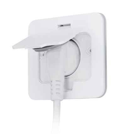 Inbouw-vloercontactdoos voor buiten IP55, wit, rechthoekig