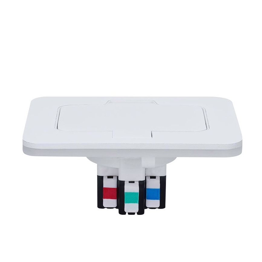 Inbouw-vloercontactdoos voor buiten IP55, wit, rechthoekig