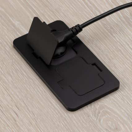 Buiten inbouw vloer dubbele aansluiting IP55 zwart rechthoekig
