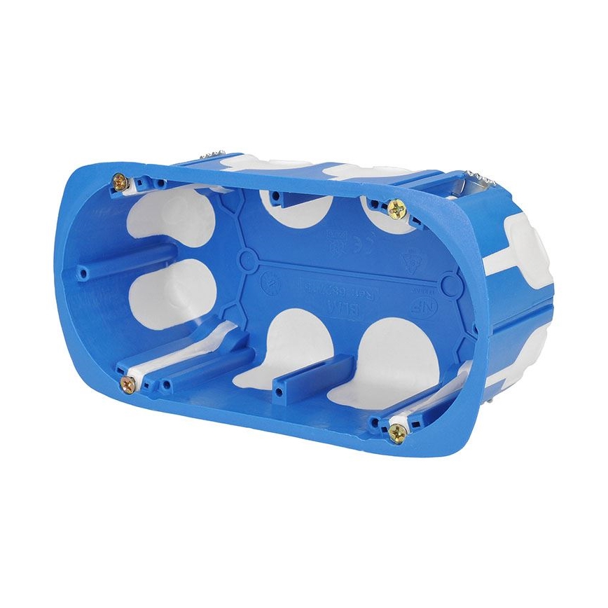 Dubbele inbouw-vloercontactdoos voor buiten, IP55, wit, rechthoekig