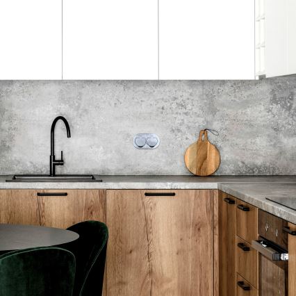 Buiten inbouw vloer double socket IP55 rond