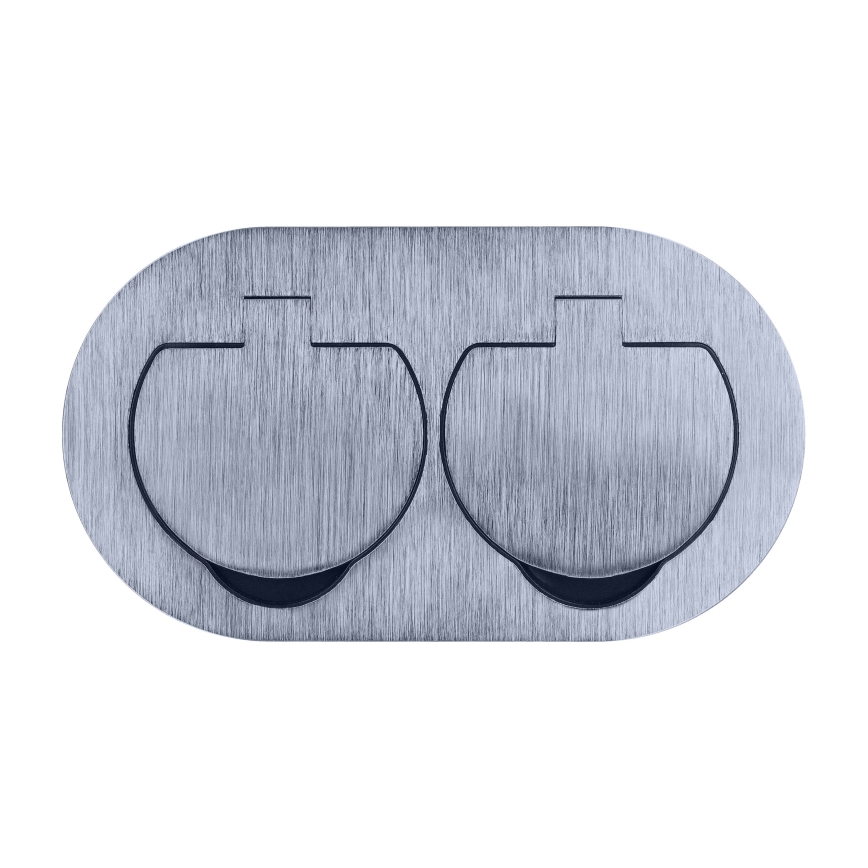 Buiten inbouw vloer double socket IP55 rond