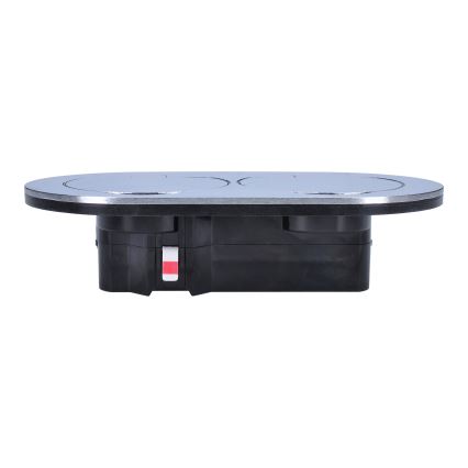 Buiten inbouw vloer double socket IP55 rond