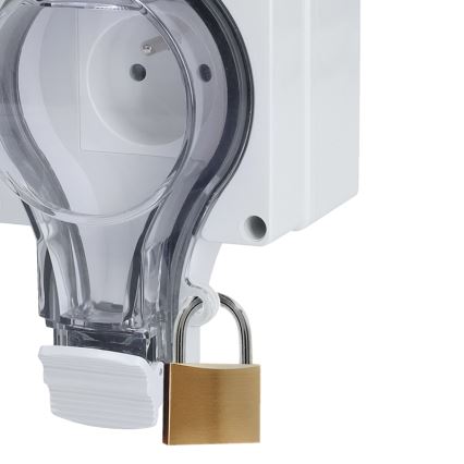 Wandcontactdoos voor vochtige ruimtes met schakelaar 230 V/16 A, IP66
