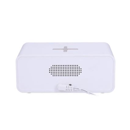 Digitale klok met Qi-draadloze oplader, 230V/CR2032, wit